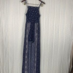 Band of Gypsies Walk Through Romper Dress Navy Paisley Bohemian Festival-Medium